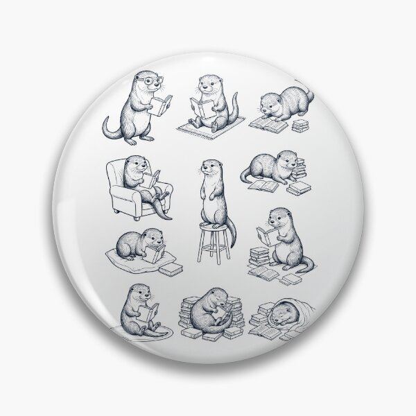 Item preview, Vintage Otter Book Reader Reading Animal Lover designed and sold by dian-rody-crest.