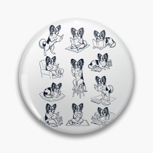 Item preview, Vintage Papillon Book Reader Reading Dog Lover designed and sold by dian-rody-crest.