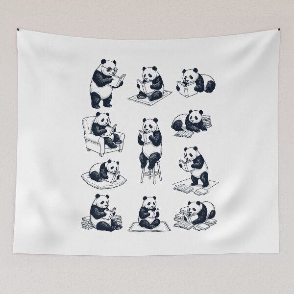 Artikelvorschau, Vintage Panda Buchleser, Tierliebhaber entworfen und verkauft von dian-rody-crest.