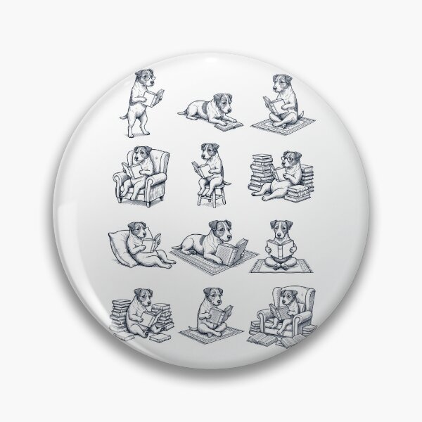 Item preview, Vintage Patterdale Terrier Book Reader Reading Dog Lover designed and sold by dian-rody-crest.