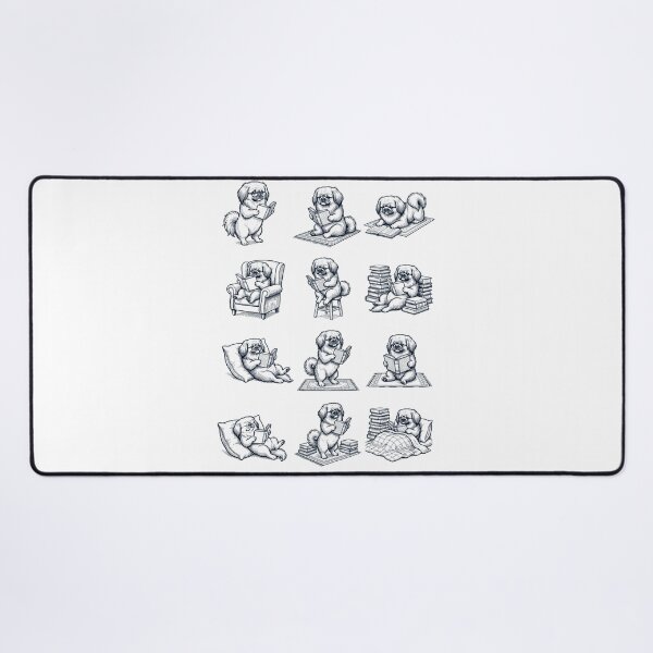 Item preview, Vintage Pekingese Book Reader Reading Dog Lover designed and sold by dian-rody-crest.