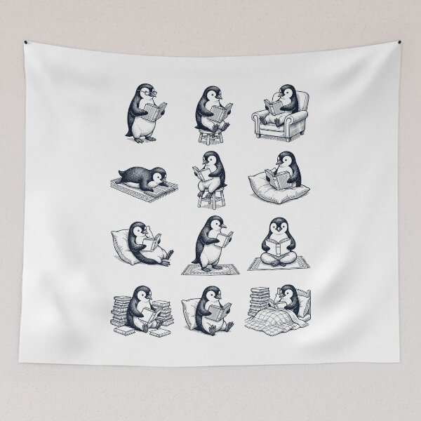 Item preview, Vintage Penguin Book Reader Reading Animal Lover designed and sold by dian-rody-crest.
