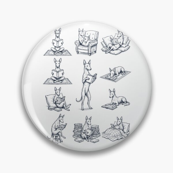 Item preview, Vintage Pharaoh Hound Book Reader Reading Dog Lover designed and sold by dian-rody-crest.