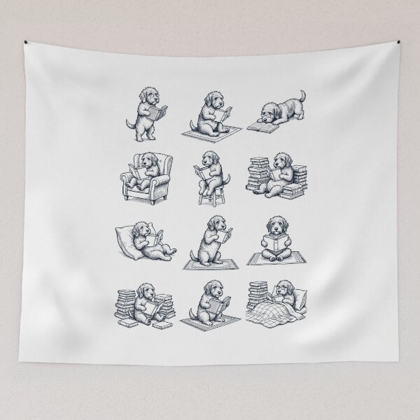 Item preview, Vintage Petit Basset Griffon Vendeen Book Reader Reading Dog Lover designed and sold by dian-rody-crest.