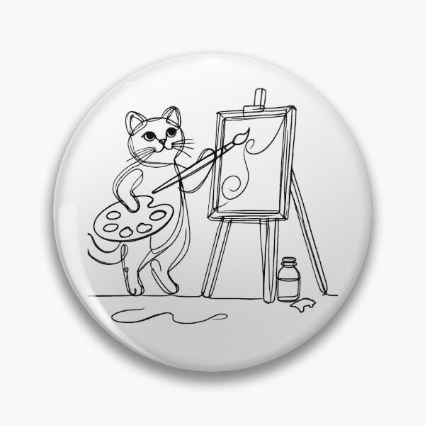 Item preview, Artist Cat Painter – Creative Feline with Canvas, Brush and Palette designed and sold by ChicClicker.