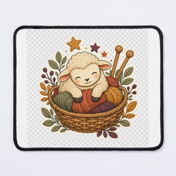 Item preview, Smiling Sheep in a Basket of Colorful Wool designed and sold by Michaeldesigns1.