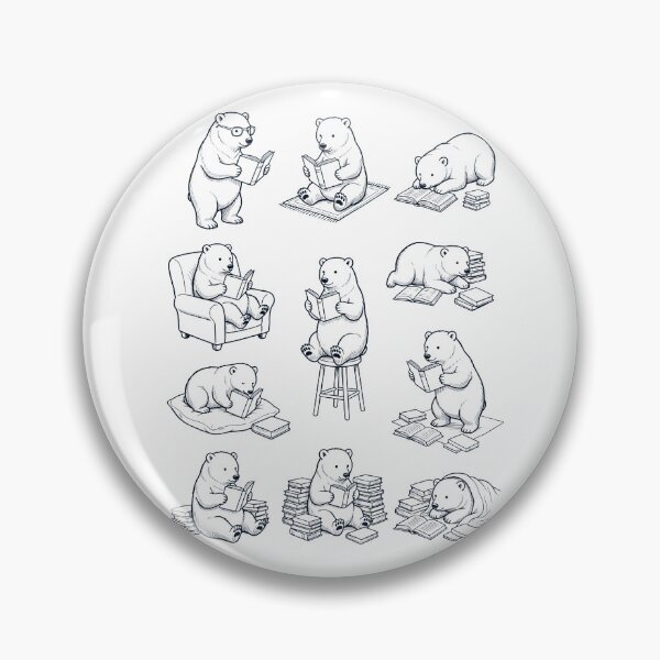 Item preview, Vintage Polar Bear Book Reader Reading Animal Lover designed and sold by dian-rody-crest.