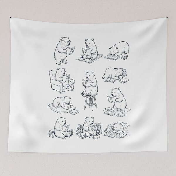 Item preview, Vintage Polar Bear Book Reader Reading Animal Lover designed and sold by dian-rody-crest.