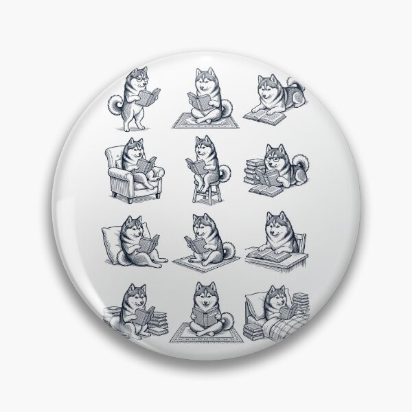 Item preview, Vintage Pomsky Book Reader Reading Dog Lover designed and sold by dian-rody-crest.