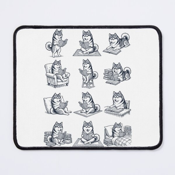 Item preview, Vintage Pomsky Book Reader Reading Dog Lover designed and sold by dian-rody-crest.