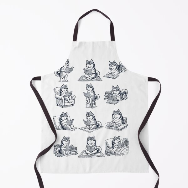 Item preview, Vintage Pomsky Book Reader Reading Dog Lover designed and sold by dian-rody-crest.
