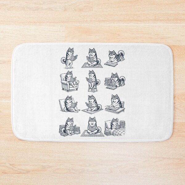 Item preview, Vintage Pomsky Book Reader Reading Dog Lover designed and sold by dian-rody-crest.