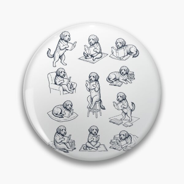 Item preview, Vintage Portuguese Water Dog Book Reader Reading Dog Lover designed and sold by dian-rody-crest.