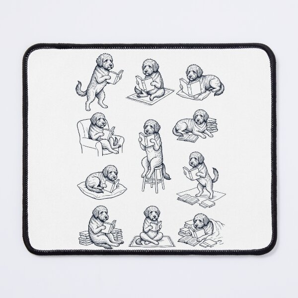 Item preview, Vintage Portuguese Water Dog Book Reader Reading Dog Lover designed and sold by dian-rody-crest.