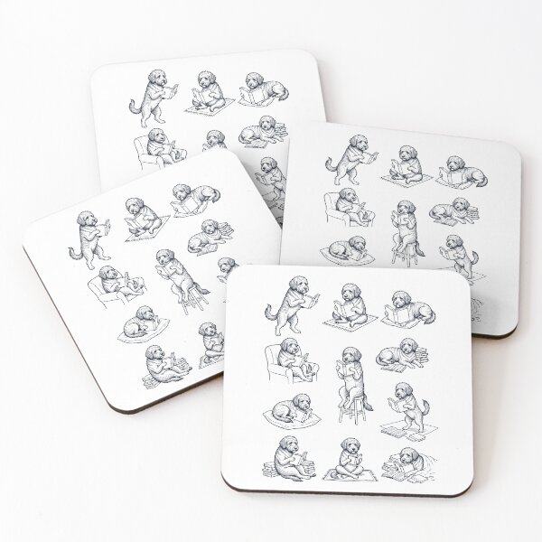 Item preview, Vintage Portuguese Water Dog Book Reader Reading Dog Lover designed and sold by dian-rody-crest.