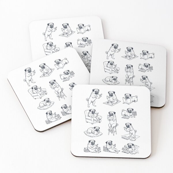 Item preview, Vintage Pug Book Reader Reading Dog Lover designed and sold by dian-rody-crest.
