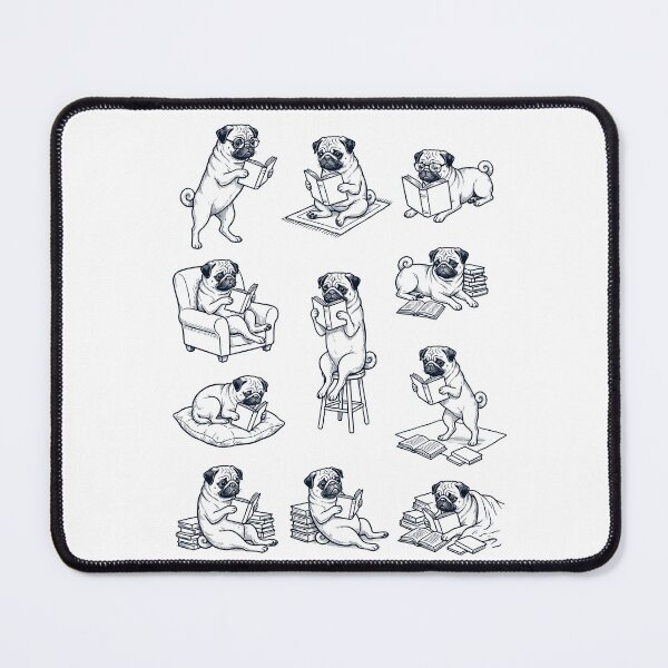 Item preview, Vintage Pug Book Reader Reading Dog Lover designed and sold by dian-rody-crest.