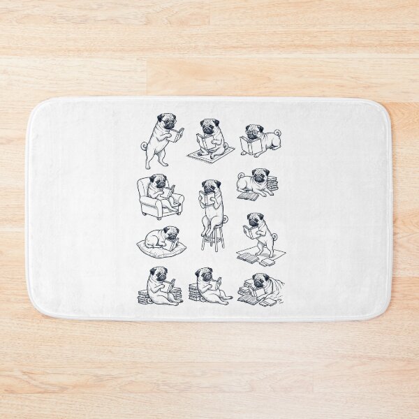 Item preview, Vintage Pug Book Reader Reading Dog Lover designed and sold by dian-rody-crest.