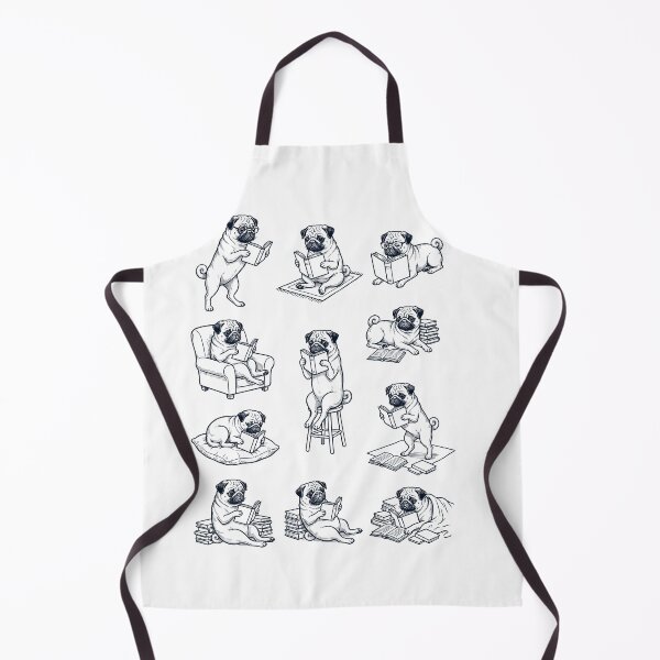 Item preview, Vintage Pug Book Reader Reading Dog Lover designed and sold by dian-rody-crest.