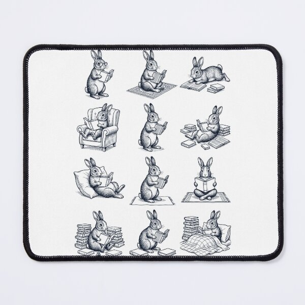 Item preview, Vintage Rabbit Book Reader Reading Animal Lover designed and sold by dian-rody-crest.