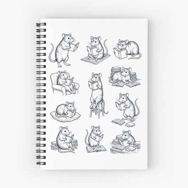 Item preview, Vintage Rat Book Reader Reading Animal Lover designed and sold by dian-rody-crest.