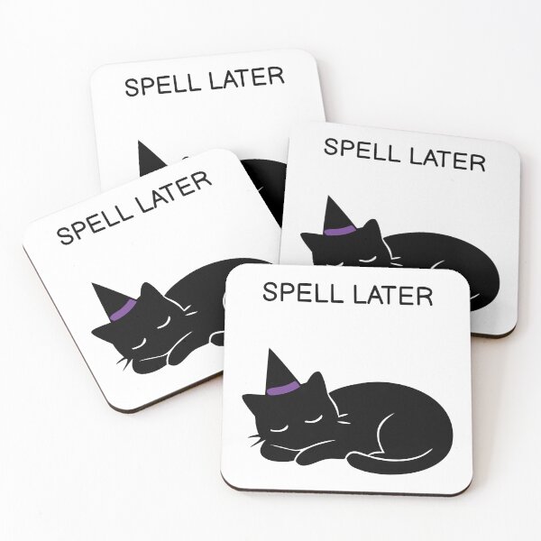 Item preview, Spell Later Funny Halloween Black Cat  designed and sold by FUEGO & NOX.