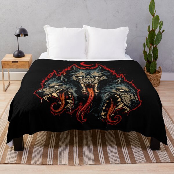 Item preview, Fierce three-headed wolf design for bold enthusiasts hallowee designed and sold by rafaeltto.