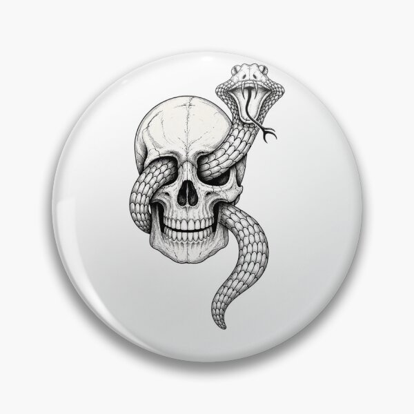 Item preview, Skull and Snake Tattoo Style Gothic Illustration designed and sold by srinig.