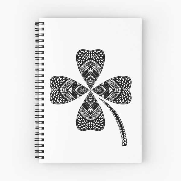 Item preview, Black and White Ornamental Floral Clover designed and sold by Little Dora Art.