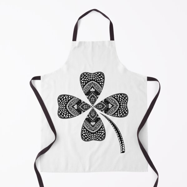 Item preview, Black and White Ornamental Floral Clover designed and sold by Little Dora Art.