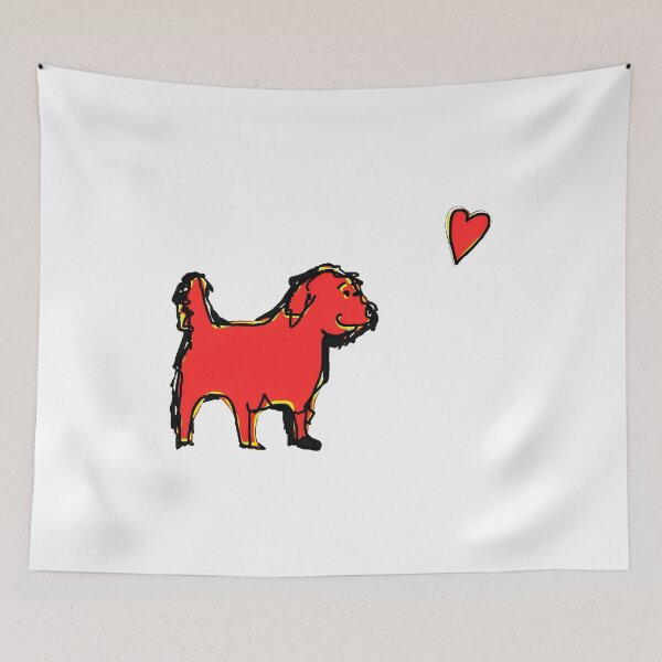 Item preview, Red Dog and Heart Love Art designed and sold by OlyvieArt.