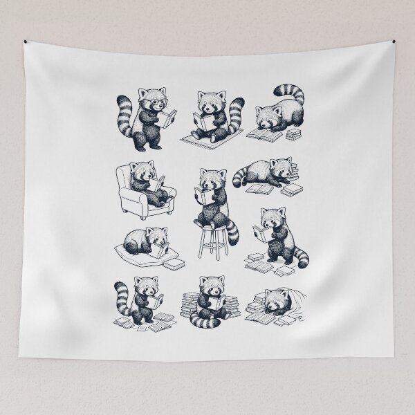 Item preview, Vintage Red Panda Book Reader Reading Animal Lover designed and sold by dian-rody-crest.