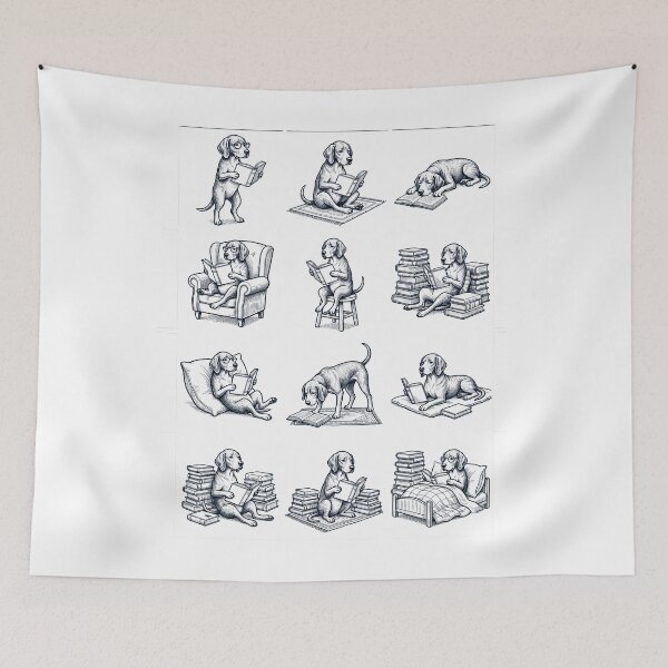 Item preview, Vintage Redbone Coonhound Book Reader Reading Dog Lover designed and sold by dian-rody-crest.