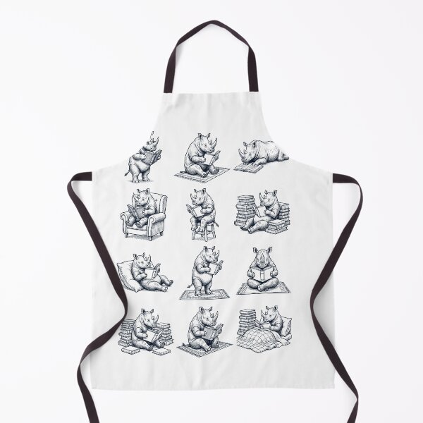 Item preview, Vintage Rhino Book Reader Reading Animal Lover designed and sold by dian-rody-crest.