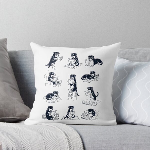 Aperçu de l'œuvre Rottweiler vintage, lecteur de livres, amoureux des chiens créée et vendue par dian-rody-crest.