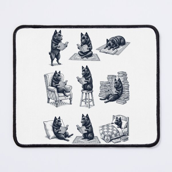 Item preview, Vintage Schipperke Book Reader Reading Dog Lover designed and sold by dian-rody-crest.