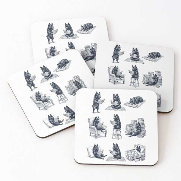 Item preview, Vintage Schipperke Book Reader Reading Dog Lover designed and sold by dian-rody-crest.