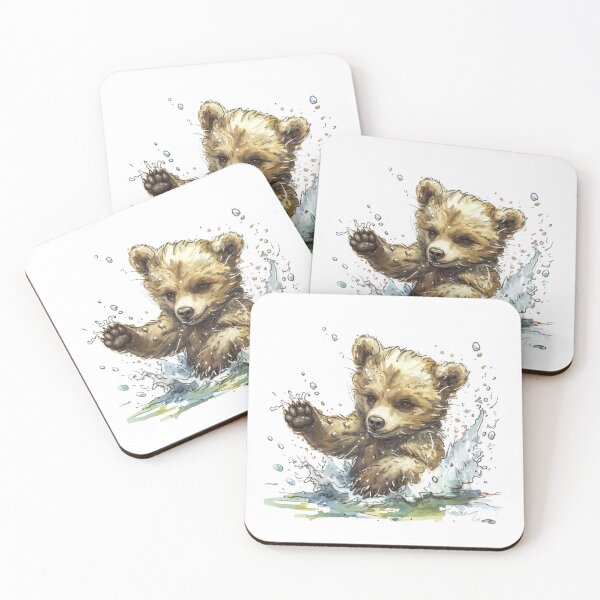 Item preview, Bear Cub | Cute Woodland Animal Watercolor Art designed and sold by Mandayartstudio.