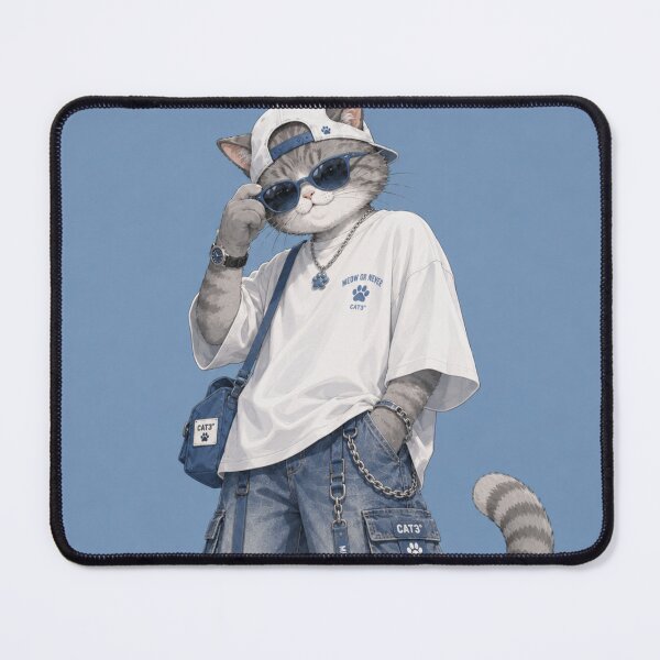 Item preview, Catrio Gray Cat Denim Cargo Streetwear designed and sold by Mindworx21.