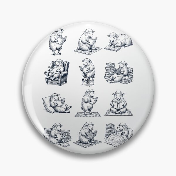 Item preview, Vintage Sheep Book Reader Reading Animal Lover designed and sold by dian-rody-crest.