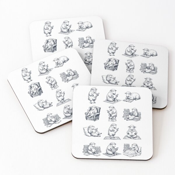 Item preview, Vintage Sheep Book Reader Reading Animal Lover designed and sold by dian-rody-crest.