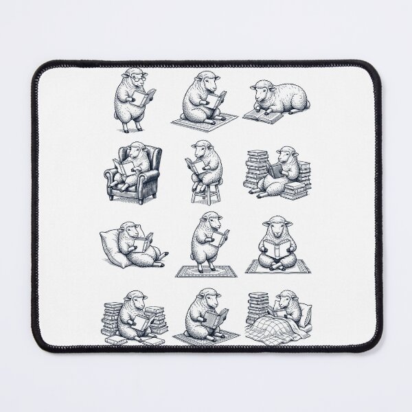 Item preview, Vintage Sheep Book Reader Reading Animal Lover designed and sold by dian-rody-crest.