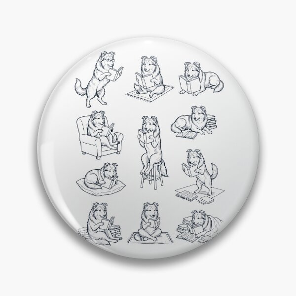 Item preview, Vintage Shetland Sheepdog Book Reader Reading Dog Lover designed and sold by dian-rody-crest.