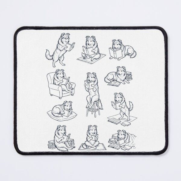 Item preview, Vintage Shetland Sheepdog Book Reader Reading Dog Lover designed and sold by dian-rody-crest.