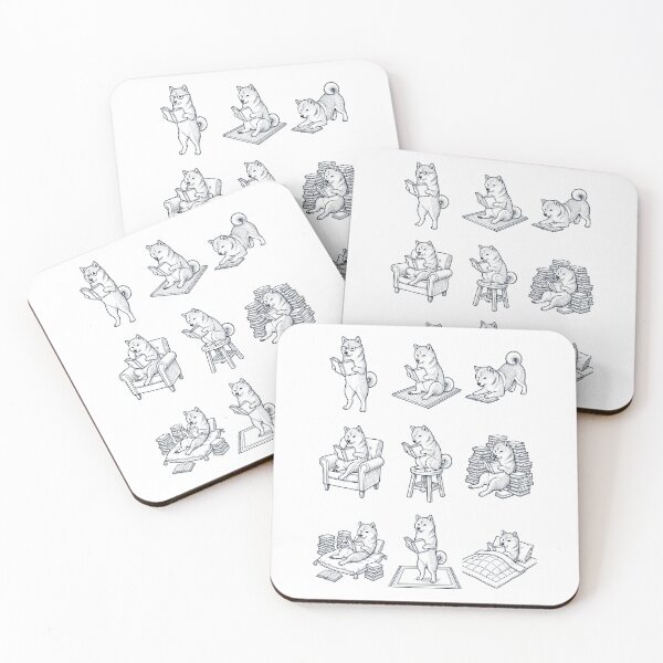Item preview, Vintage Shiba Inu Book Reader Reading Dog Lover designed and sold by dian-rody-crest.