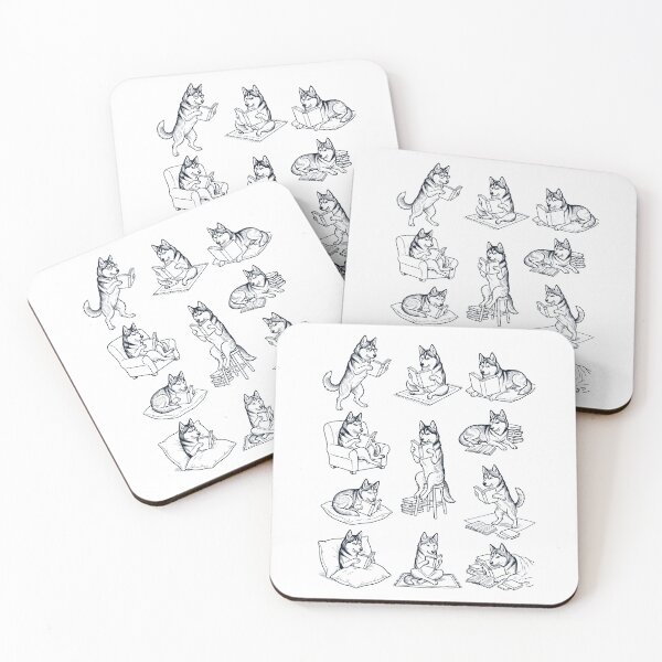 Item preview, Vintage Siberian Husky Book Reader Reading Dog Lover designed and sold by dian-rody-crest.
