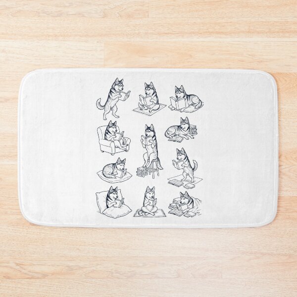 Item preview, Vintage Siberian Husky Book Reader Reading Dog Lover designed and sold by dian-rody-crest.
