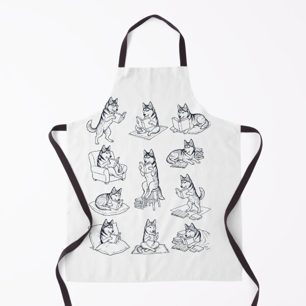 Item preview, Vintage Siberian Husky Book Reader Reading Dog Lover designed and sold by dian-rody-crest.
