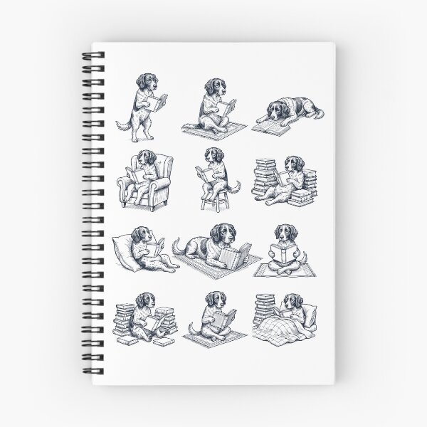 Item preview, Vintage Small Munsterlander Pointer Book Reader Reading Dog Lover designed and sold by dian-rody-crest.