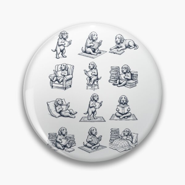 Item preview, Vintage Spinone Italiano Book Reader Reading Dog Lover designed and sold by dian-rody-crest.